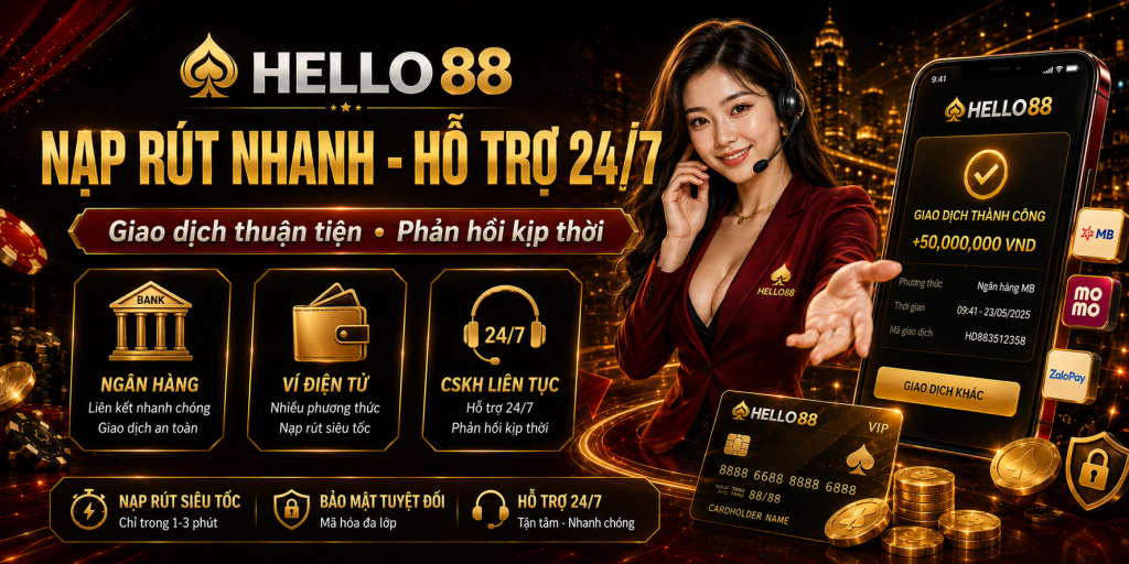 Nạp rút nhanh chóng an toàn hộ trợ 24/7