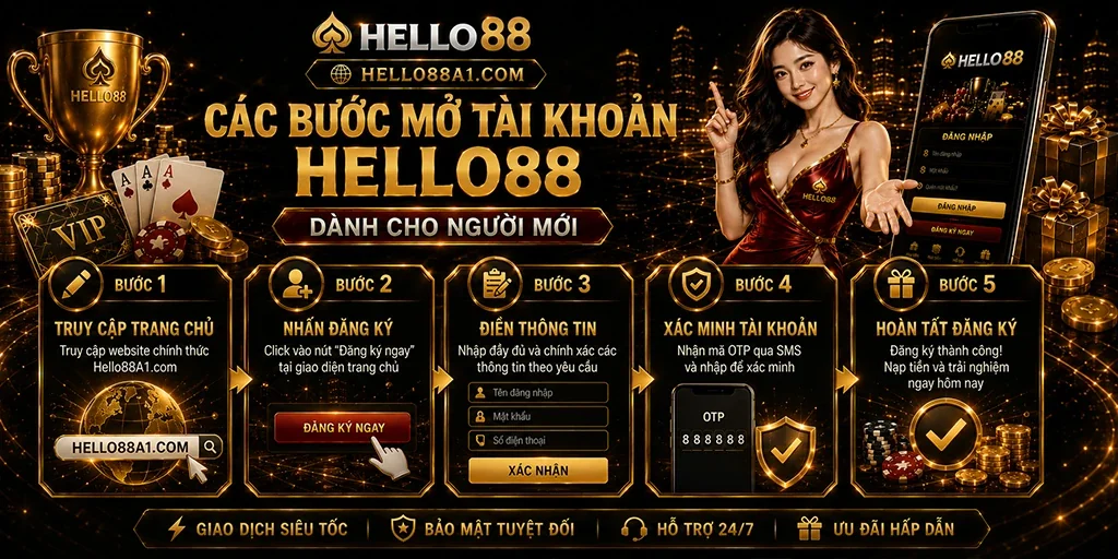 Các bước mở tài khoản Hello88 dành cho người mới 