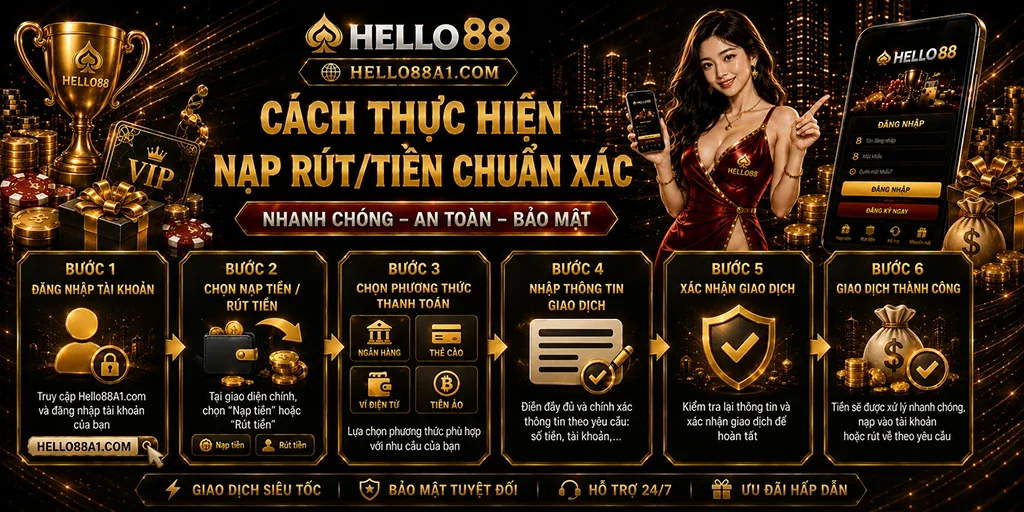 Cách thực hiện nạp rút/tiền chuẩn xác 